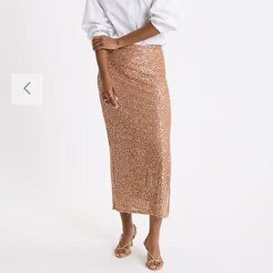 NWT High Waisted Fitted Sequin Midi Skirt - size XL